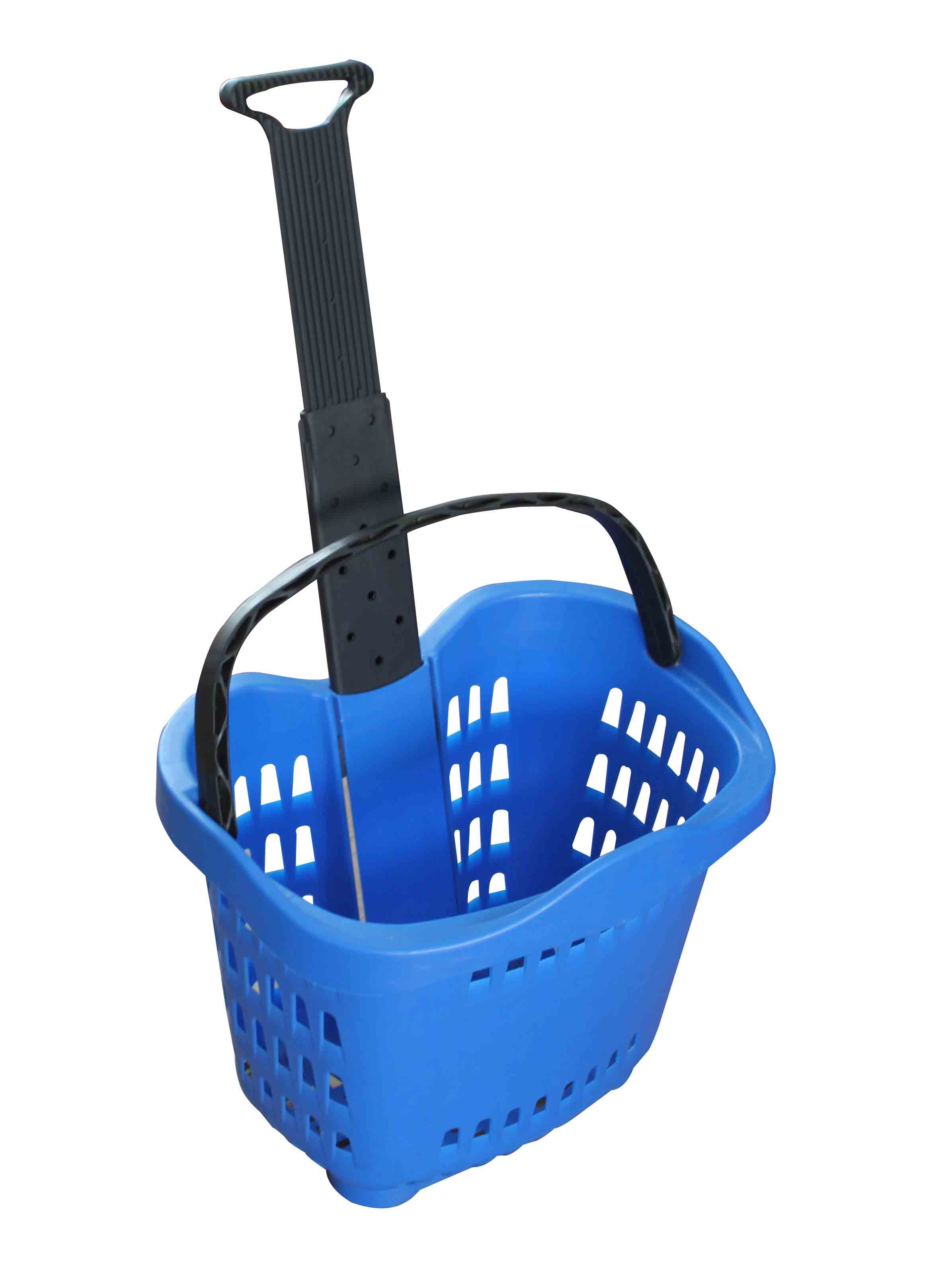 Plastic Rolling Basket With 2 Wheels 55L