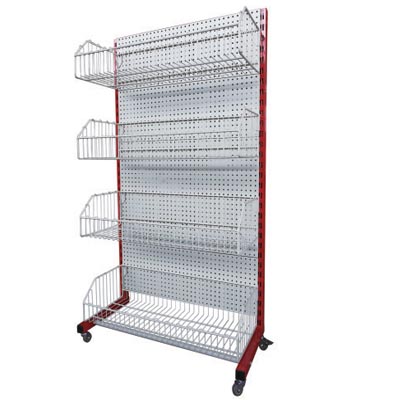 Display stands with wire baskets